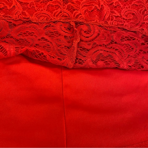 Tacera Elegant Red Lace Halter Women's Blouse Sz XL Sleeveless spaghetti strap - Picture 9 of 10